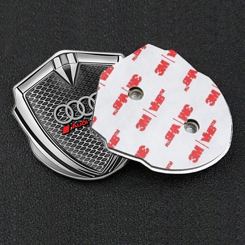 Audi Sport Emblem Logo Schriftzug Aufkleber mit Silbertonfarbe Industrielles Netzwerk effekt