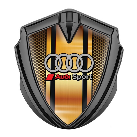 Audi Sport Seitenflugel Emblem Aufkleber Graphit Tonfarbe mit Orangefarbenes Netz basis Design