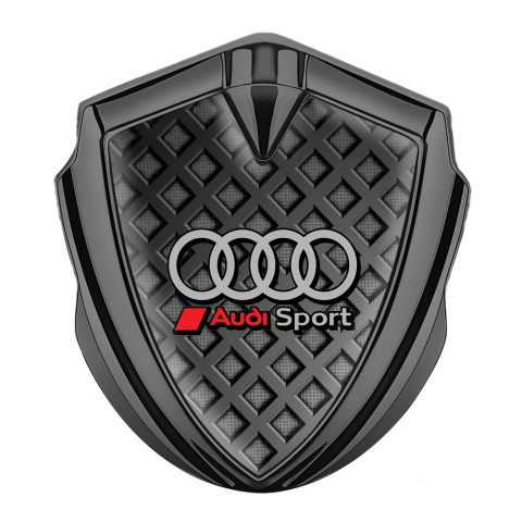 Audi Emblem Auto Zeichen Graphit Tonfarbe mit Zauneffekt Design Basis und Sport Logo