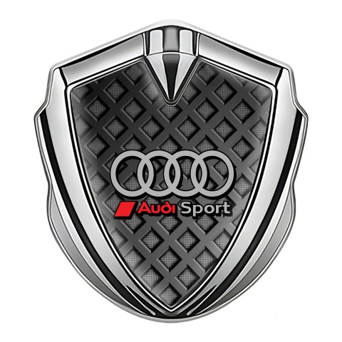 Audi Emblem Auto Zeichen Silbertonfarbe mit Zauneffekt Design Basis und Sport Logo