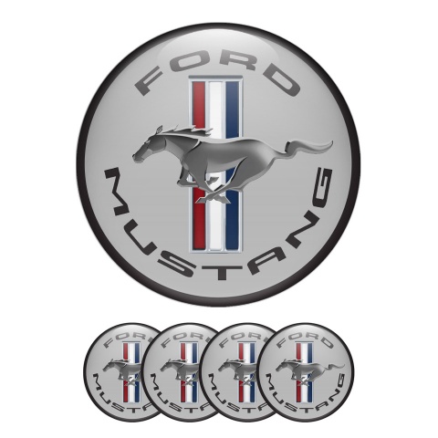 Ford Mustang Silicone Stickers for Wheel Center Cap Grey Ring