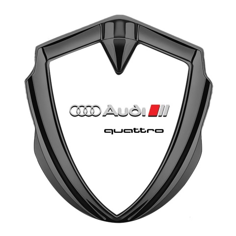 Audi Emblem Car Badge Graphite White Background Quattro Edition