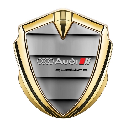 Audi Bodyside Emblem Self Adhesive Gold Shutter Effect Quattro Edition