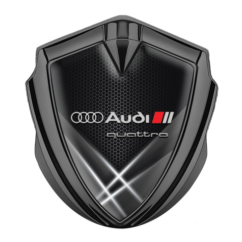 Audi Metal Emblem Self Adhesive Graphite White Hex Light Quattro Design