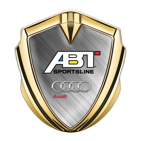 Audi Badge Self Adhesive Gold Brushed Aluminum ABT Sportsline
