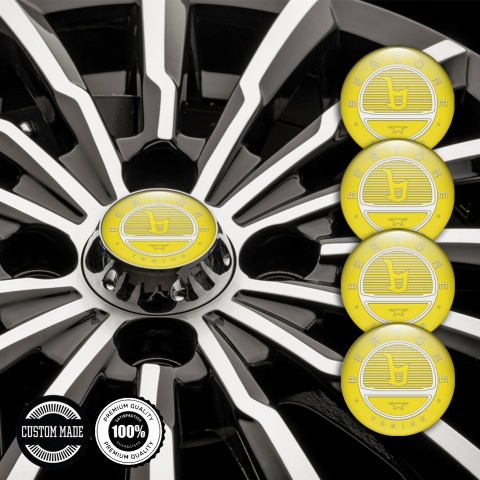 Opel Bertone Emblem for Wheel Center Caps Yellow White Logo