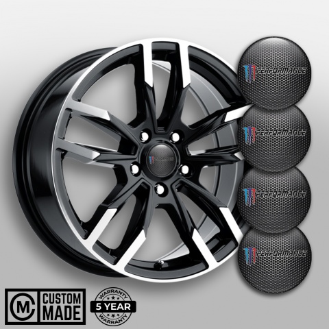 BMW Emblems for Center Wheel Caps Dark Mesh M Performance