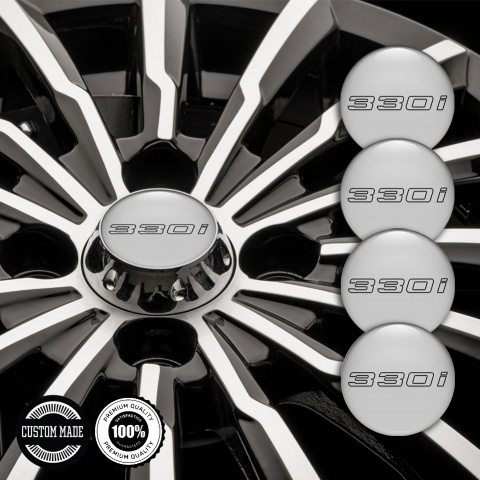 BMW Center Wheel Caps Stickers 330i Grey Black Outline
