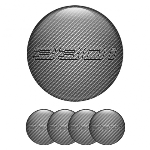BMW Emblems for Center Wheel Caps 330i Carbon Black Outline