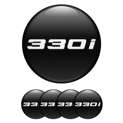 BMW Emblems for Wheel Center Caps Black 330i Design
