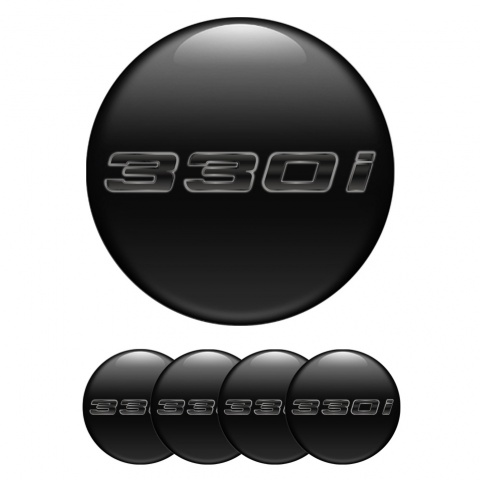 BMW Emblem for Wheel Center Caps Black 330i Metallic Logo
