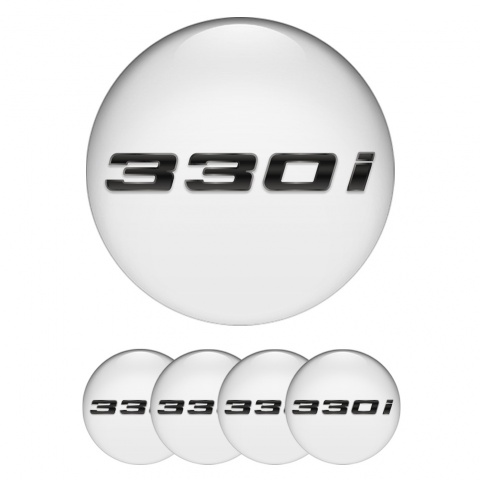 BMW Emblem for Center Wheel Caps White 330i Metallic Logo