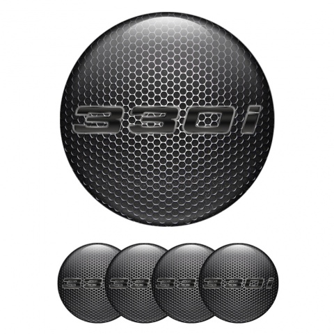 BMW Stickers for Wheels Center Caps Dark Grate 330i Metallic Logo