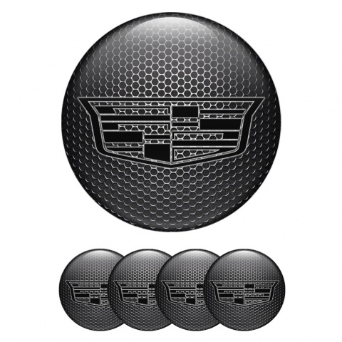 Cadillac Emblem for Wheel Center Caps Metal Grate Black Shield