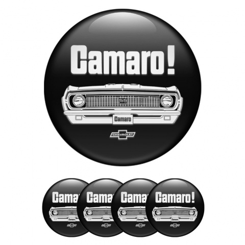 Chevrolet Camaro Wheel Emblem for Center Caps Black Front Face