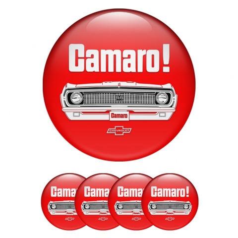 Chevrolet Camaro Emblem for Wheel Center Caps Red Front Face