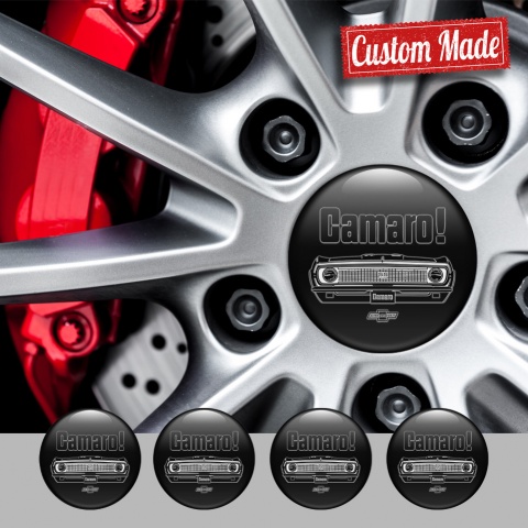 Chevrolet Camaro Wheel Emblem for Center Caps Dark Black Front
