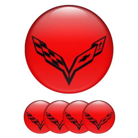 Chevrolet Corvette Wheel Emblem for Center Caps Red Wings Logo