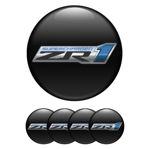 Chevrolet ZR1 Wheel Emblem for Center Caps Black Supercharged Edition