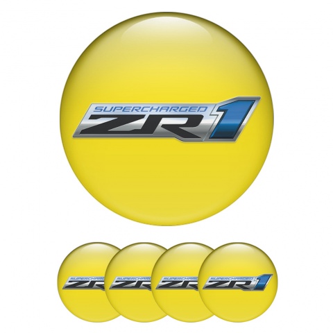 Chevrolet ZR1 Emblem for Center Wheel Caps Yellow Supercharged Edition