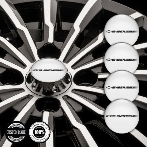 Chevrolet Domed Wheel Emblem for Center Caps White S Series