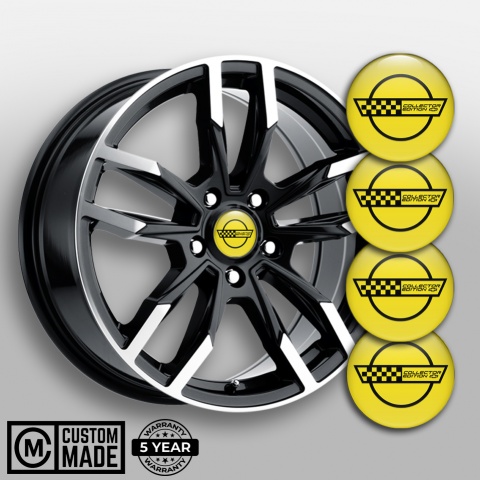 Chevrolet Center Wheel Caps Stickers Yellow Collectors Edition
