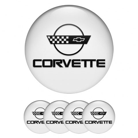 Chevrolet Corvette Emblems for Center Wheel Caps White Black C4 Logo