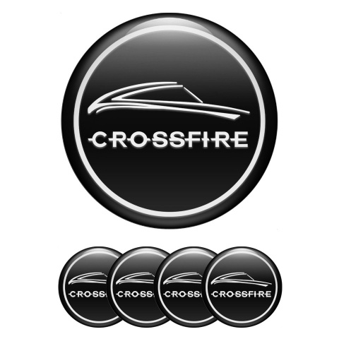 Chrysler Crossfire Emblem for Wheel Center Caps Black White Ring