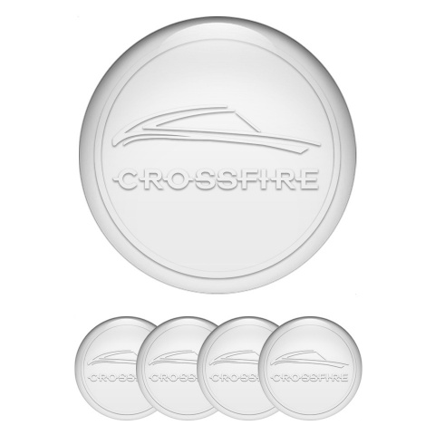 Chrysler Crossfire Emblem for Center Wheel Caps Pearl White Ring