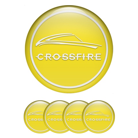 Chrysler Crossfire Emblems for Center Wheel Caps Yellow White Ring