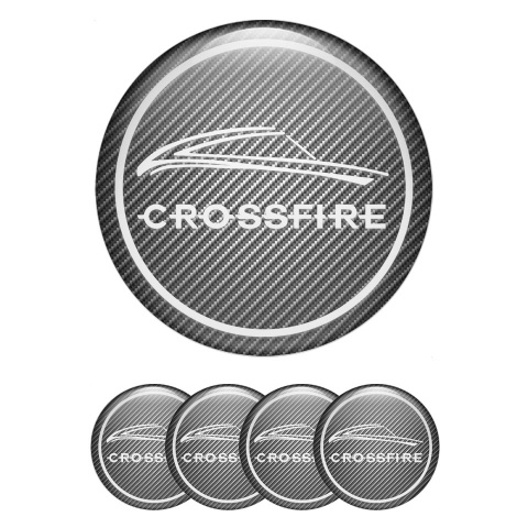 Chrysler Crossfire Wheel Emblem for Center Caps Carbon White Ring