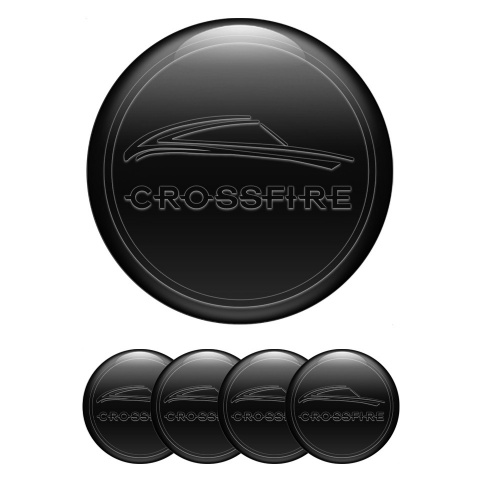Chrysler Crossfire Silicone Stickers for Center Wheel Caps Dark Black Ring