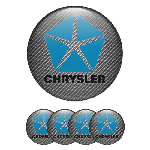 Chrysler Emblem for Center Wheel Caps Carbon Blue Pentastar