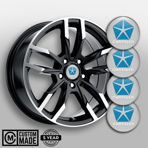 Chrysler Wheel Emblem for Center Caps Grey Blue Variant