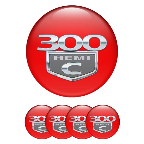 Chrysler 300c Emblems for Center Wheel Caps Red Hemi Edition