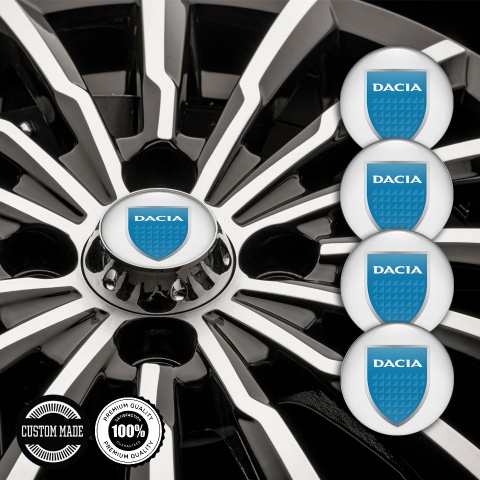 Dacia Wheel Stickers for Center Caps White Glacial Shield