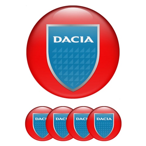 Dacia Center Caps Wheel Emblem Red Glacial Shield