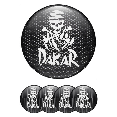 Dakar Wheel Emblem for Center Caps Dark Grate White Logo