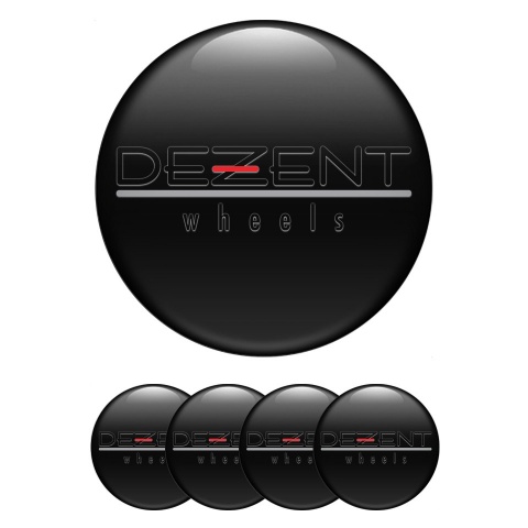 Dezent Stickers for Wheels Center Caps Black Dark Logo