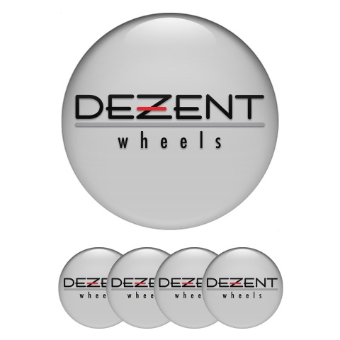 Dezent Emblems for Center Wheel Caps Grey Black Logo