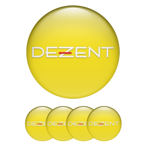 Dezent Emblem for Wheel Center Caps Yellow Clean White Logo