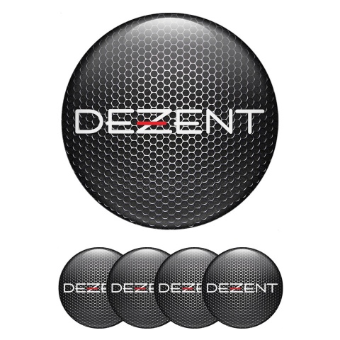 Dezent Center Caps Wheel Emblem Dark Grate Clean White Logo