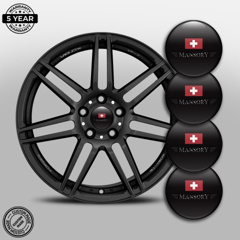 Mansory Wheel Emblem for Center Caps Black Crest Design