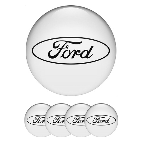 Ford Wheel Emblem White Black Edition