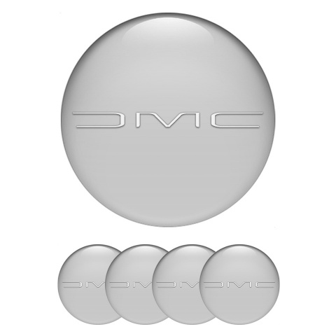 DMC Wheel Emblem for Center Caps Grey White Slim Logo
