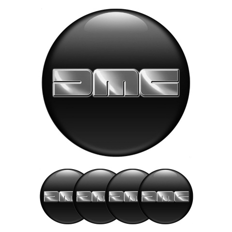 DMC Center Wheel Caps Stickers Black Heavy Metallic Logo