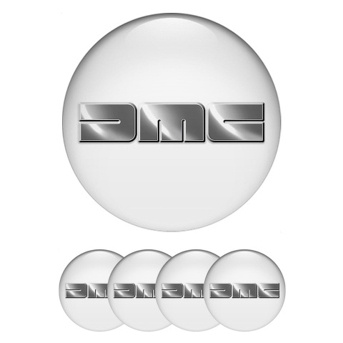 DMC Emblems for Center Wheel Caps White Heavy Metallic Logo