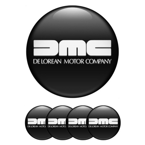DMC Silicone Stickers for Center Wheel Caps Black Heavy White Logo