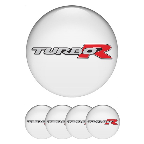 Daihatsu Turbo R Wheel Stickers for Center Caps White Grey Red Logo