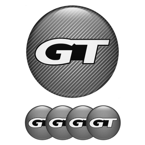 Wheel GT Emblem for Center Caps Carbon White Modern Logo